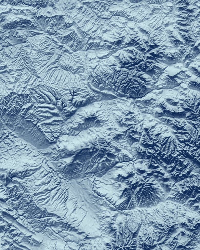 Shaded relief map of Colorado’s mountains, tinted in CPHP teal and navy